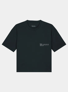  Jet Black Womens Organic Cotton Boxy T-Shirt hewn.