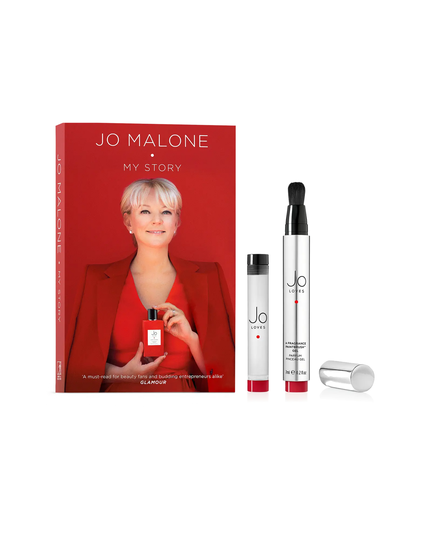 Jo Malone My Story Paperback + Jo by Jo Loves A Fragrance Paintbrush Set (2 x 7ML) Jo Loves