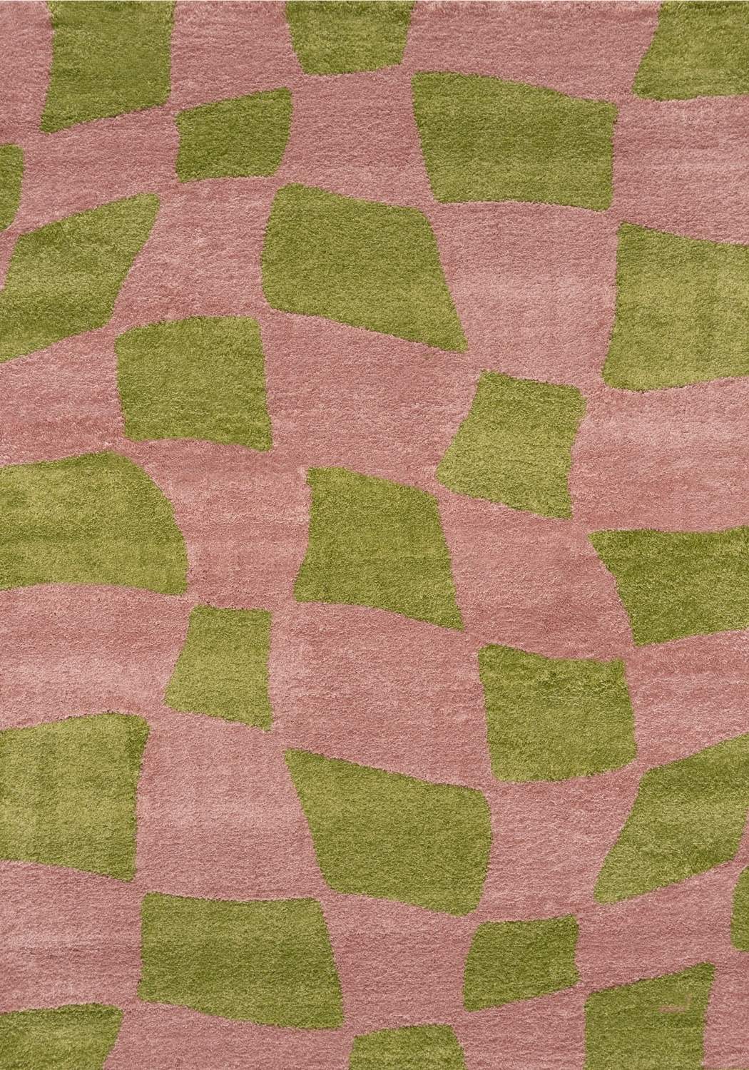 Joli Checkered Green & Pink Rug The Rugs