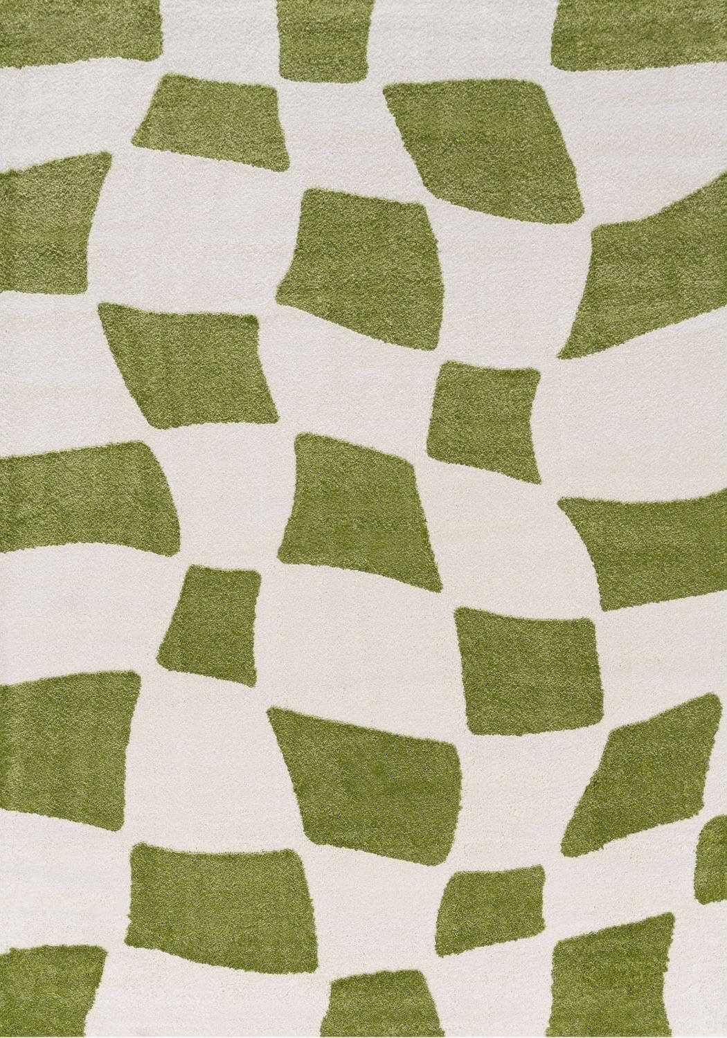 Joli Checkered Green & White Rug The Rugs
