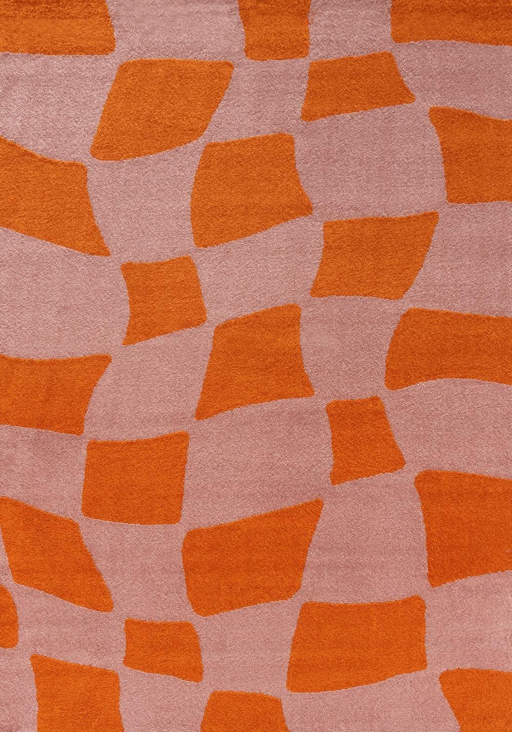 Joli Checkered Orange & Pink Rug The Rugs
