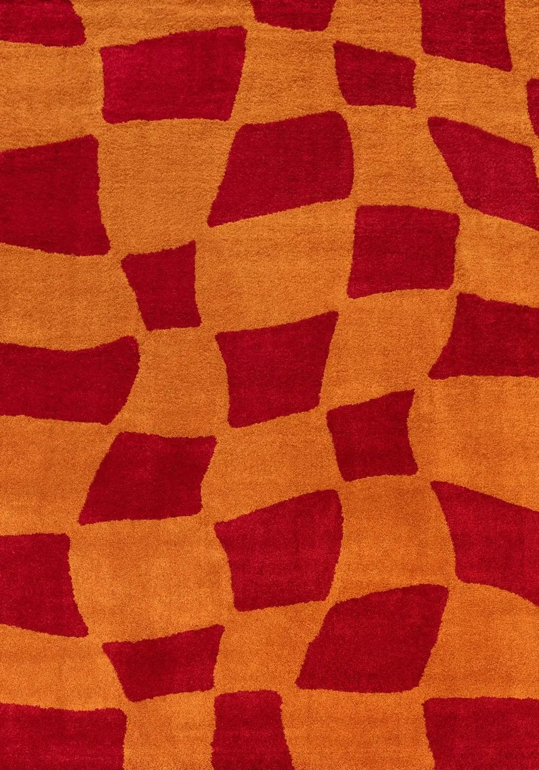 Joli Checkered Red & Orange Rug The Rugs