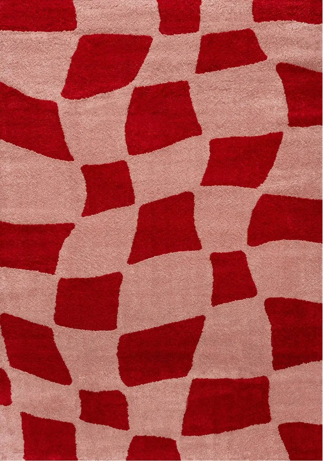 Joli Checkered Red & Pink Rug The Rugs