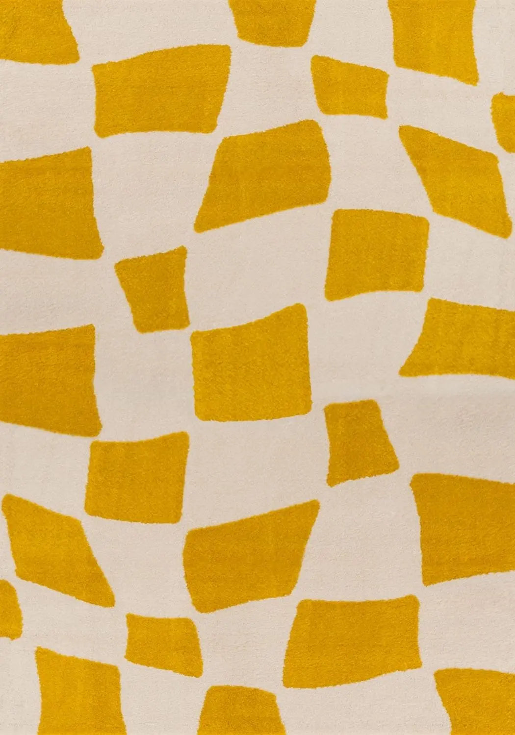 Joli Checkered Yellow & White Rug The Rugs