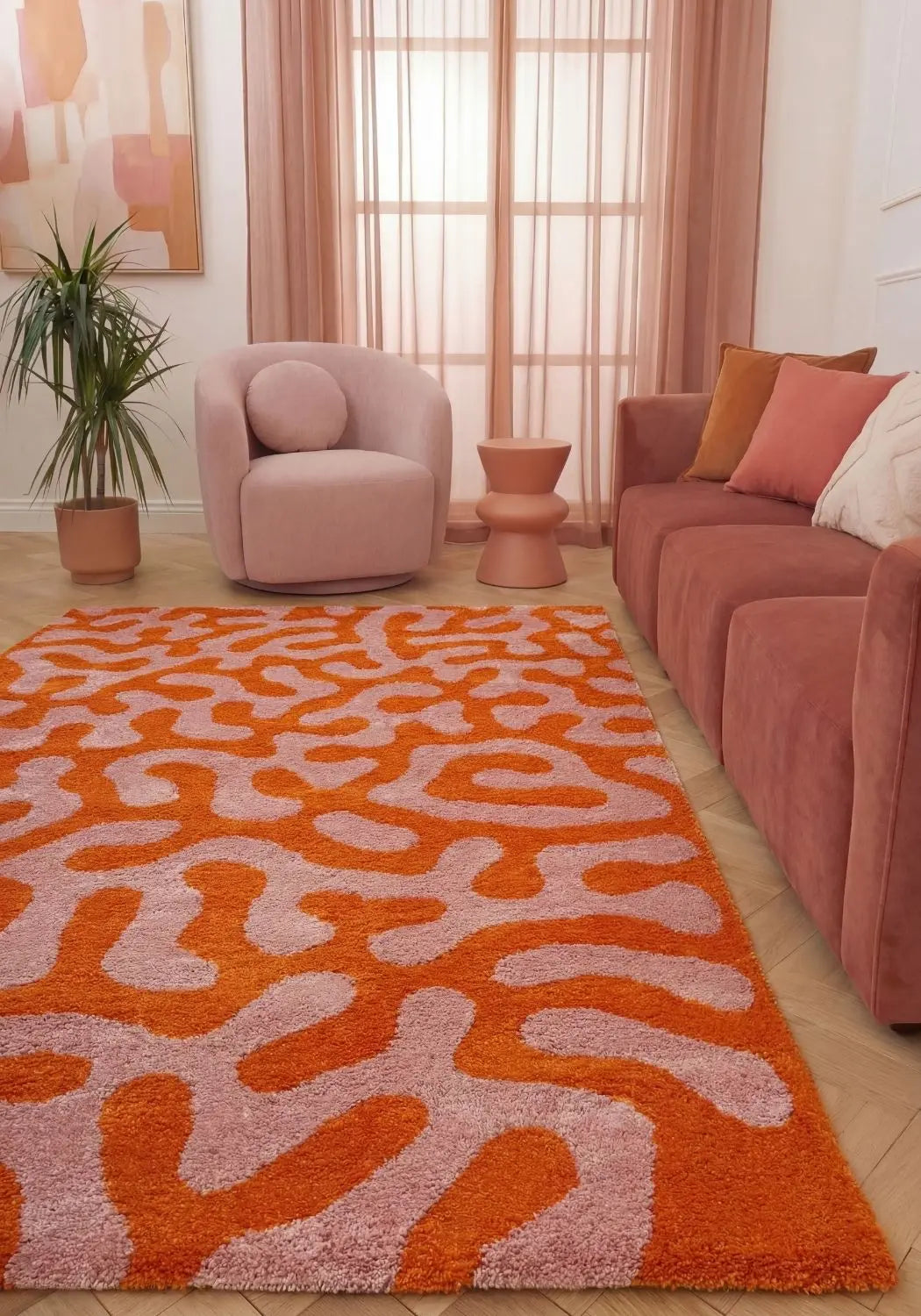 Joli Doodle Orange & Pink Rug The Rugs