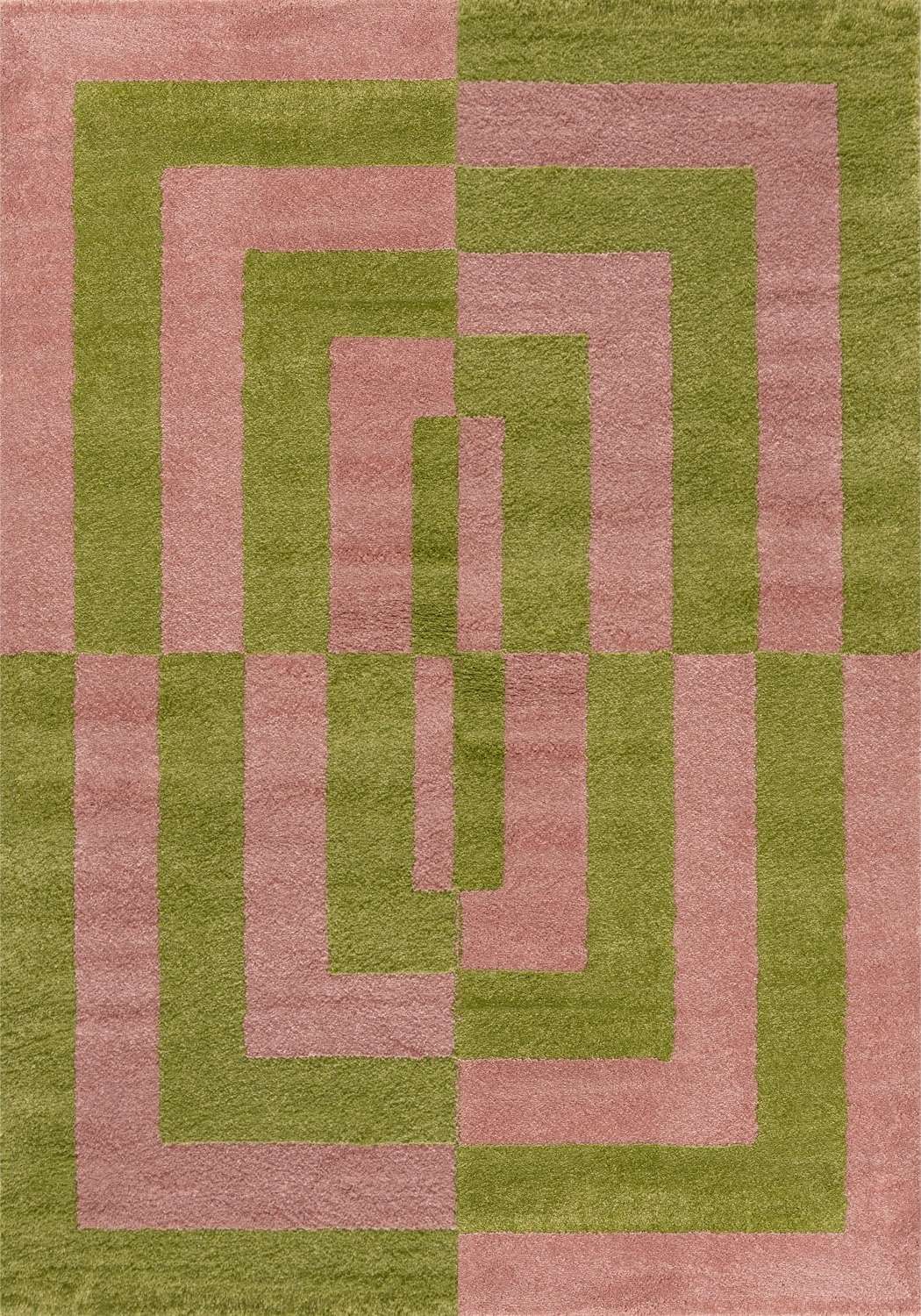 Joli Geometric Green & Pink Rug The Rugs