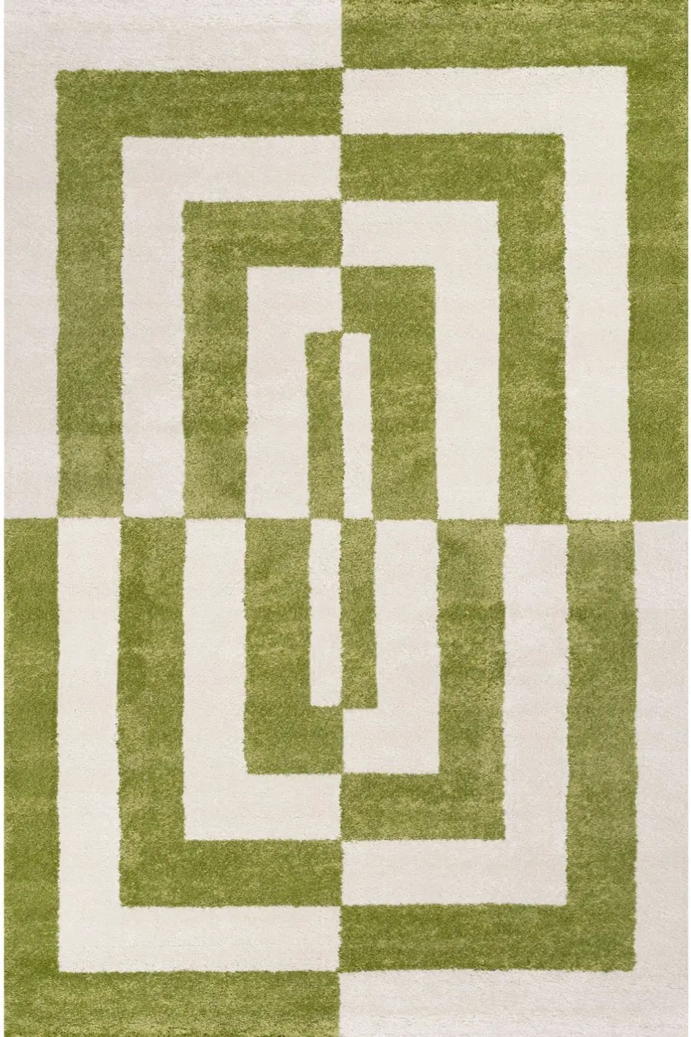 Joli Geometric Green & White Rug The Rugs