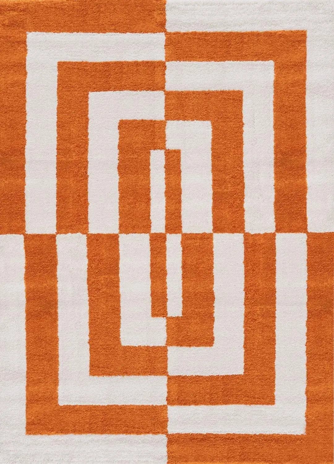 Joli Geometric Orange & White Rug The Rugs