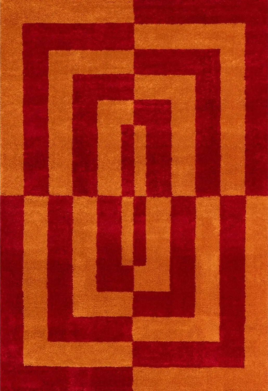 Joli Geometric Red & Orange Rug The Rugs