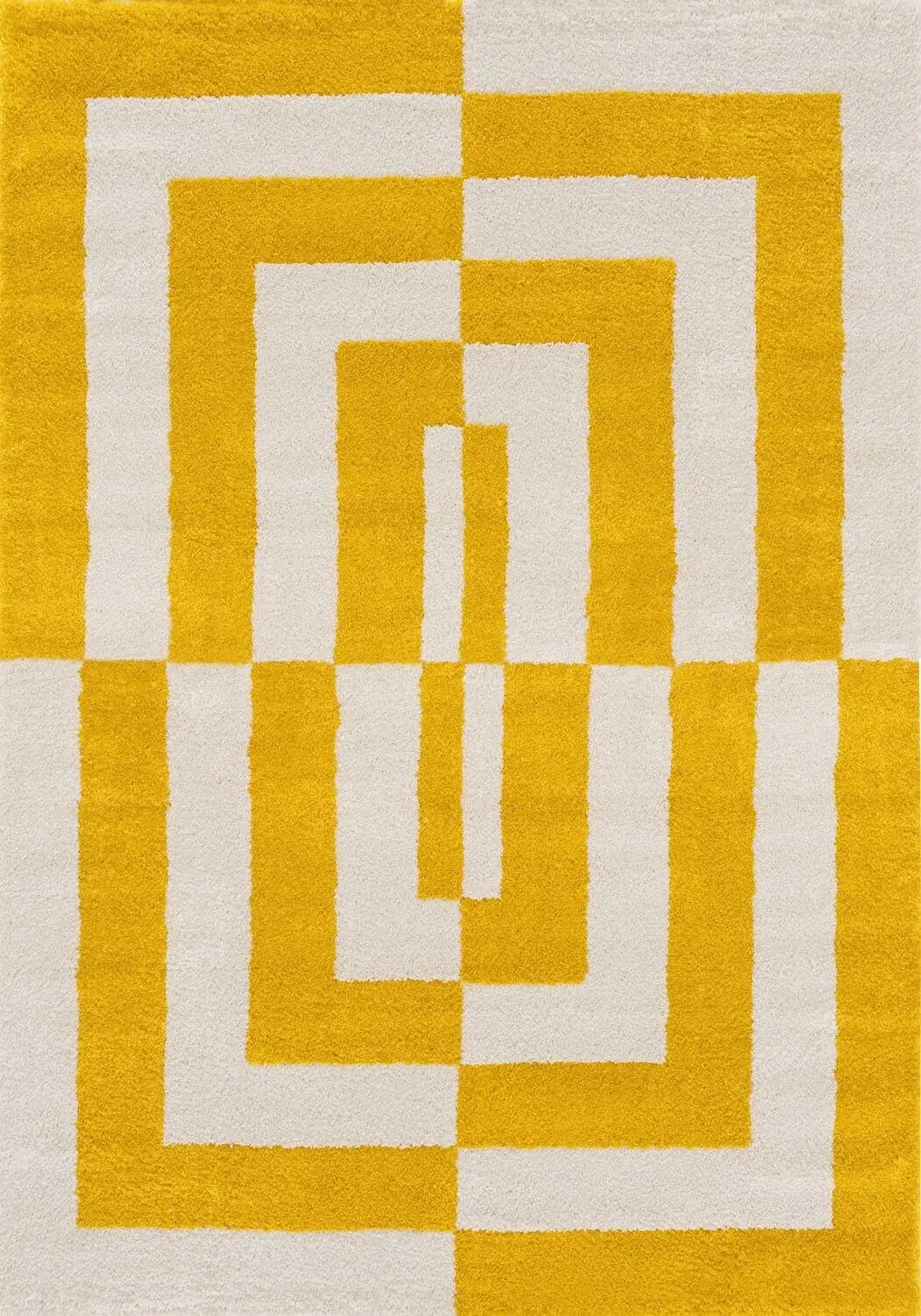 Joli Geometric Yellow & White Rug The Rugs