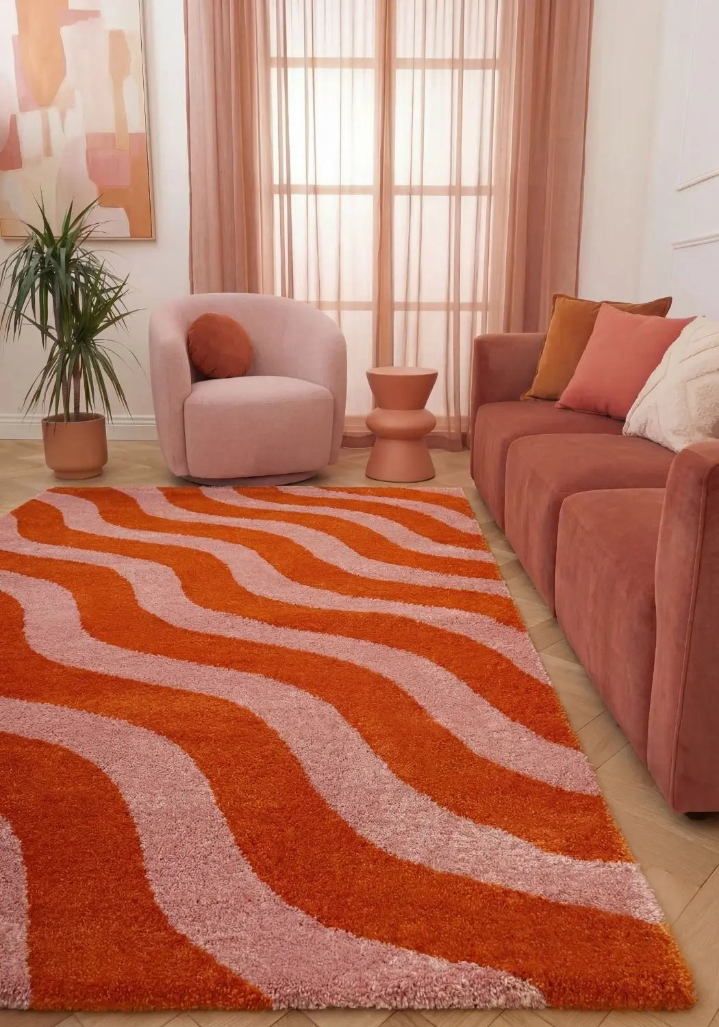 Joli Wave Orange & Pink Rug The Rugs