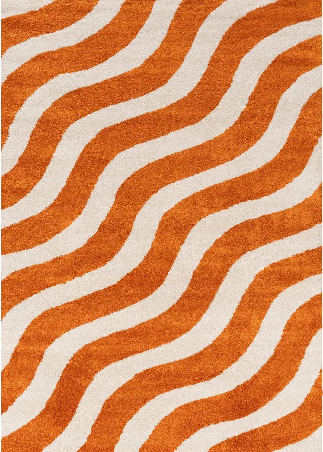 Joli Wave Orange & White Rug The Rugs