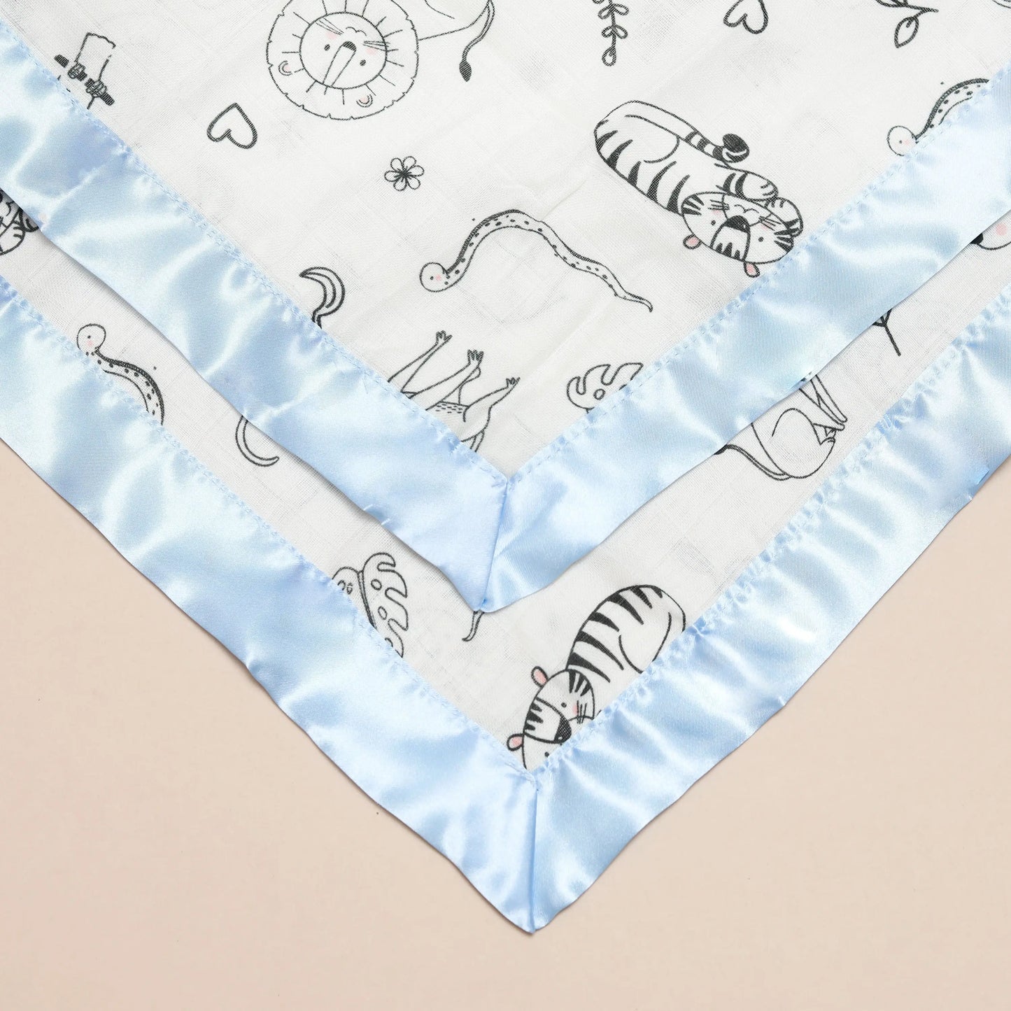 Jungle Animal Satin Comforter 2-Pack - Baby Blue Satin Bullabaloo