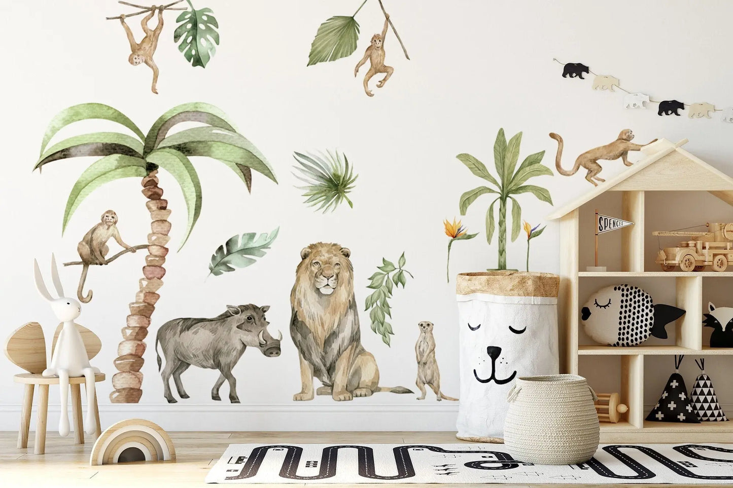 Jungle Animal Wall Stickers: Repositionable Nursery Decals for Your Little One's Room ClickWalls