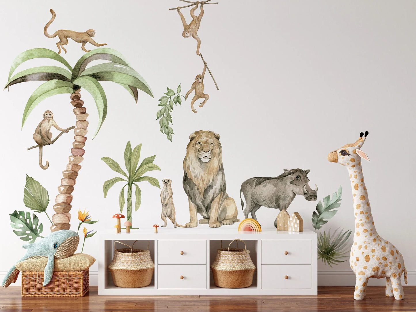 Jungle Animal Wall Stickers: Repositionable Nursery Decals for Your Little One's Room ClickWalls