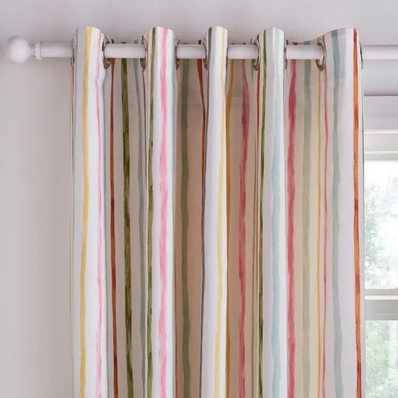 Jungle Friends Striped Blackout Eyelet Curtains Dunelm