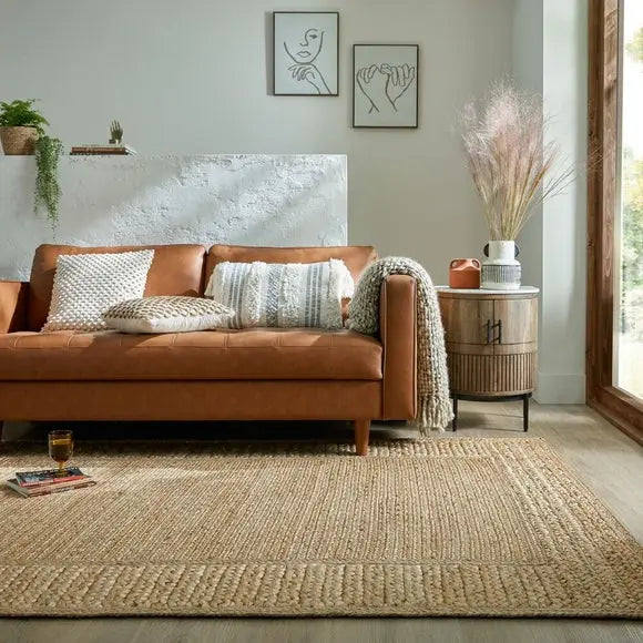 Jute Braid Border Rug Dunelm