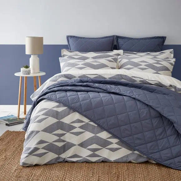 Kai Geo Polycotton Duvet Cover and Pillowcase Set Dunelm