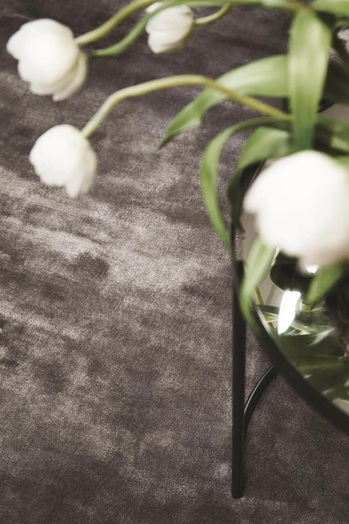 Karma Brown Solid Luxury Viscose Rug The Rugs