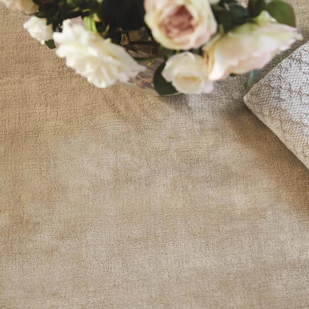 Karma Mink Solid Luxury Viscose Rug The Rugs