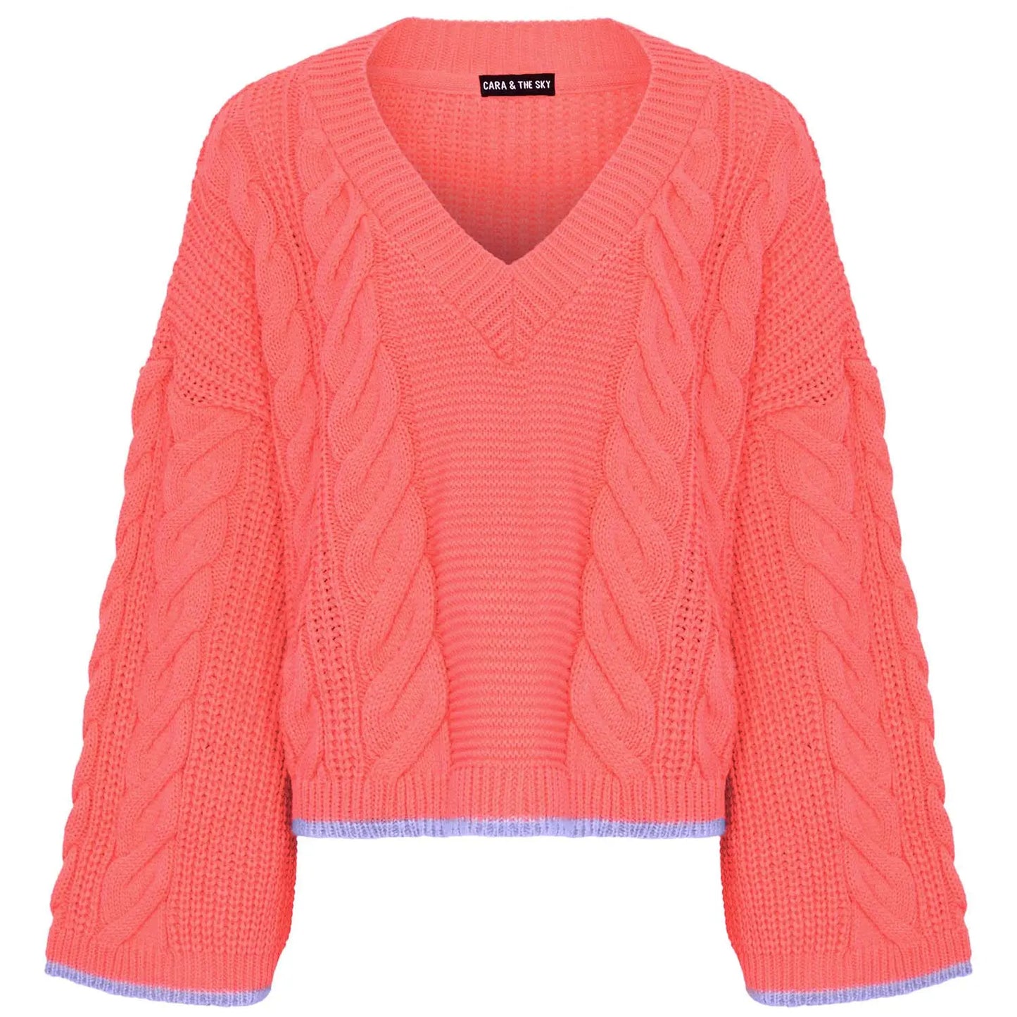 Katrina Cable v Neck Jumper - Coral Cara & The Sky