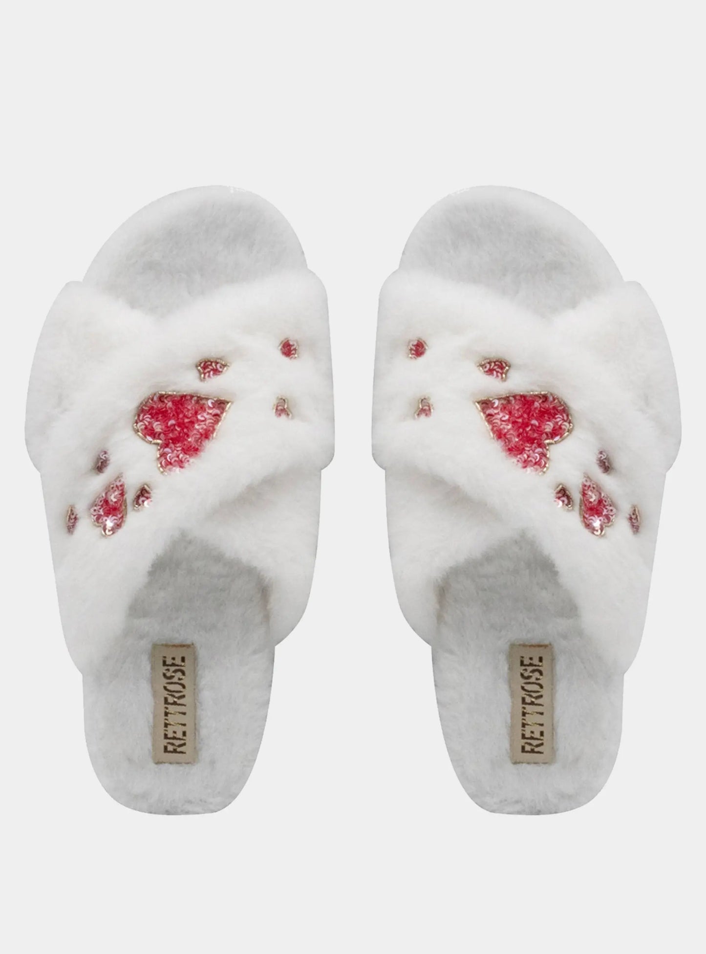 Kaylee Cream Luxury Plush Diamanté Embellished Handmade Slipper Rettrose