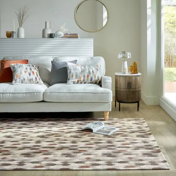 Kelso Geometric Chenille Rug Dunelm
