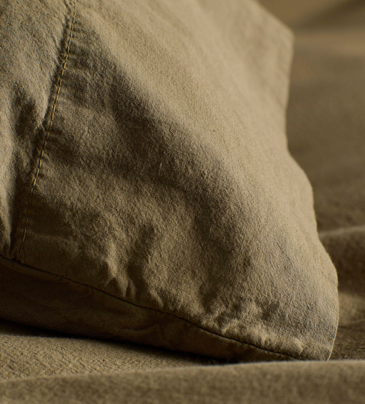 Khaki Green Simply Organic Cotton Pillowcase - The Secret Linen Store