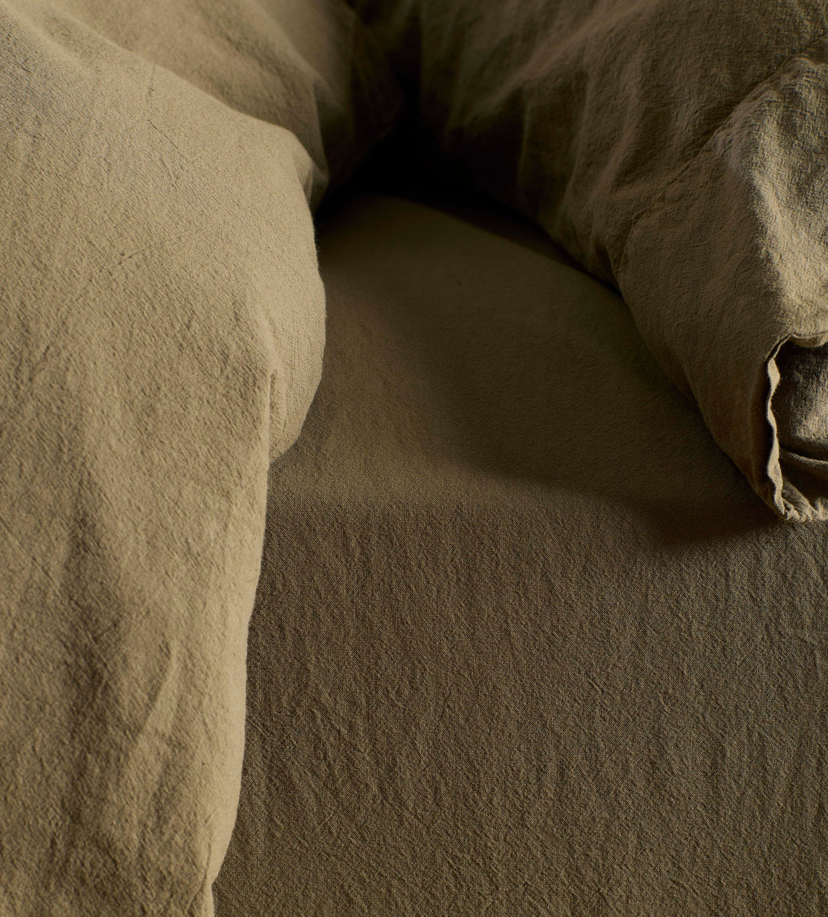 Khaki Green Simply Organic Cotton Fitted Sheet - The Secret Linen Store