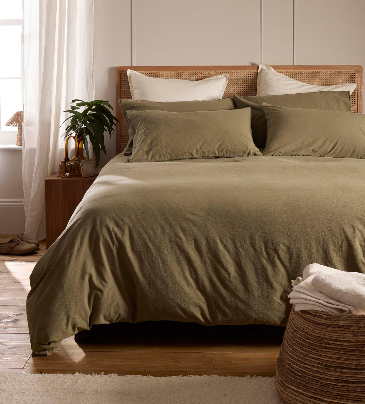 Khaki Green Simply Organic Cotton Duvet Cover - The Secret Linen Store
