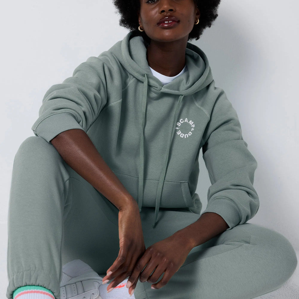 Khaki Scamp & Dude Logo Relaxed Hoodie Scamp & Dude
