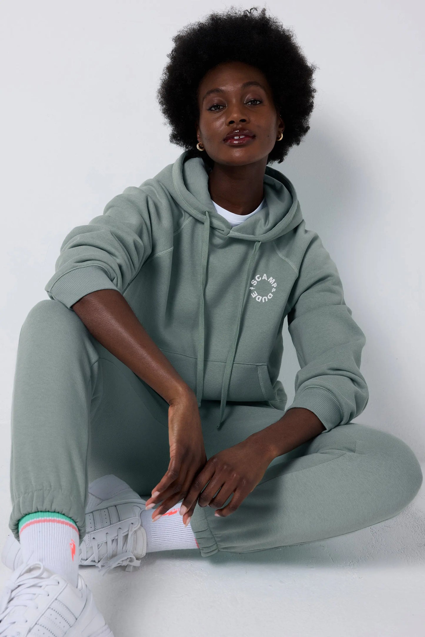 Khaki Scamp & Dude Logo Relaxed Hoodie Scamp & Dude