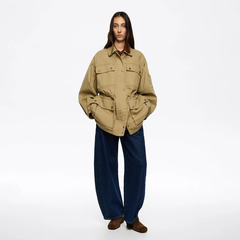 Khaki cotton drawstring waist jacket Bimba y Lola UK