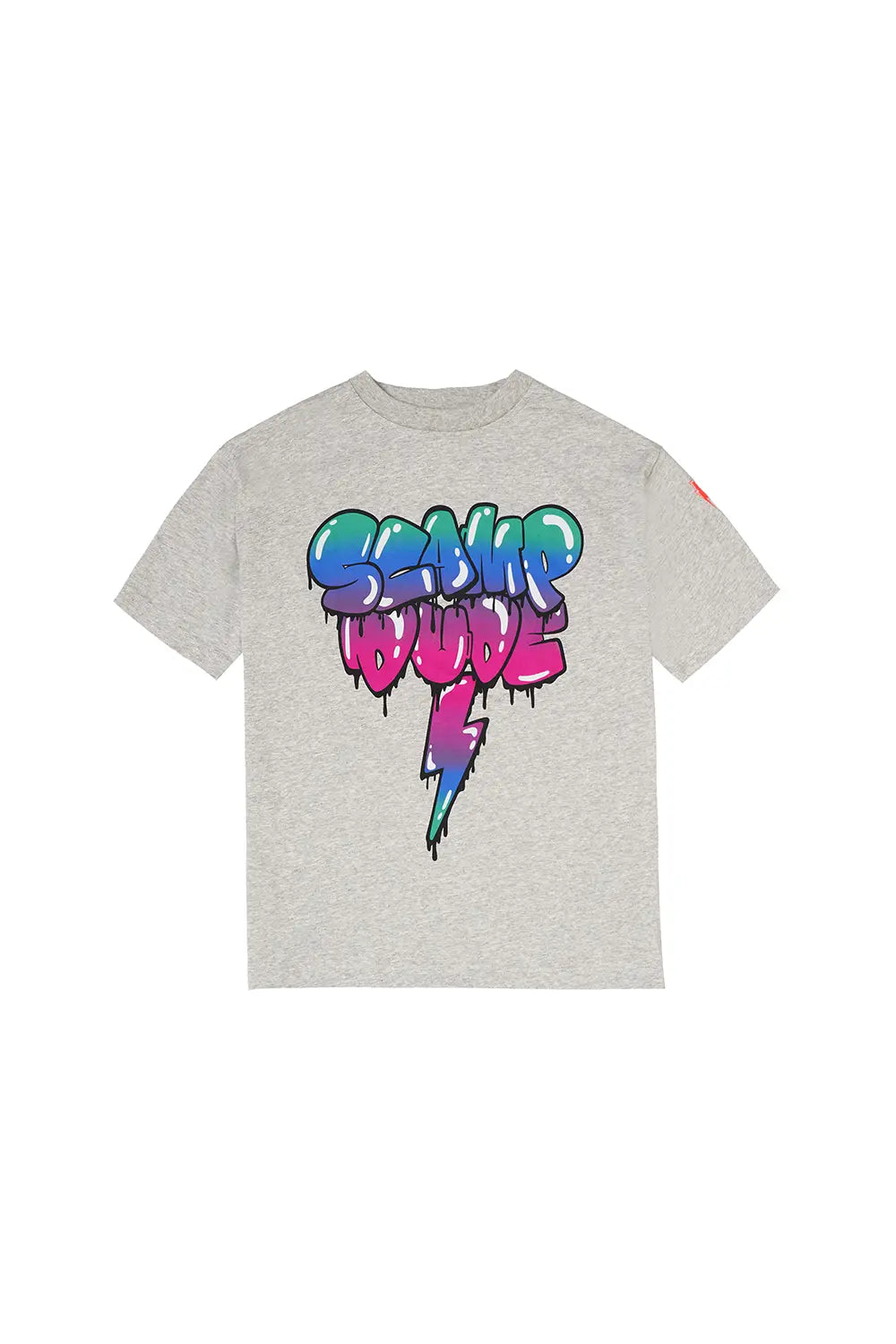 Kids Grey Marl Bubble Graffiti Slogan Oversized T-Shirt Scamp & Dude