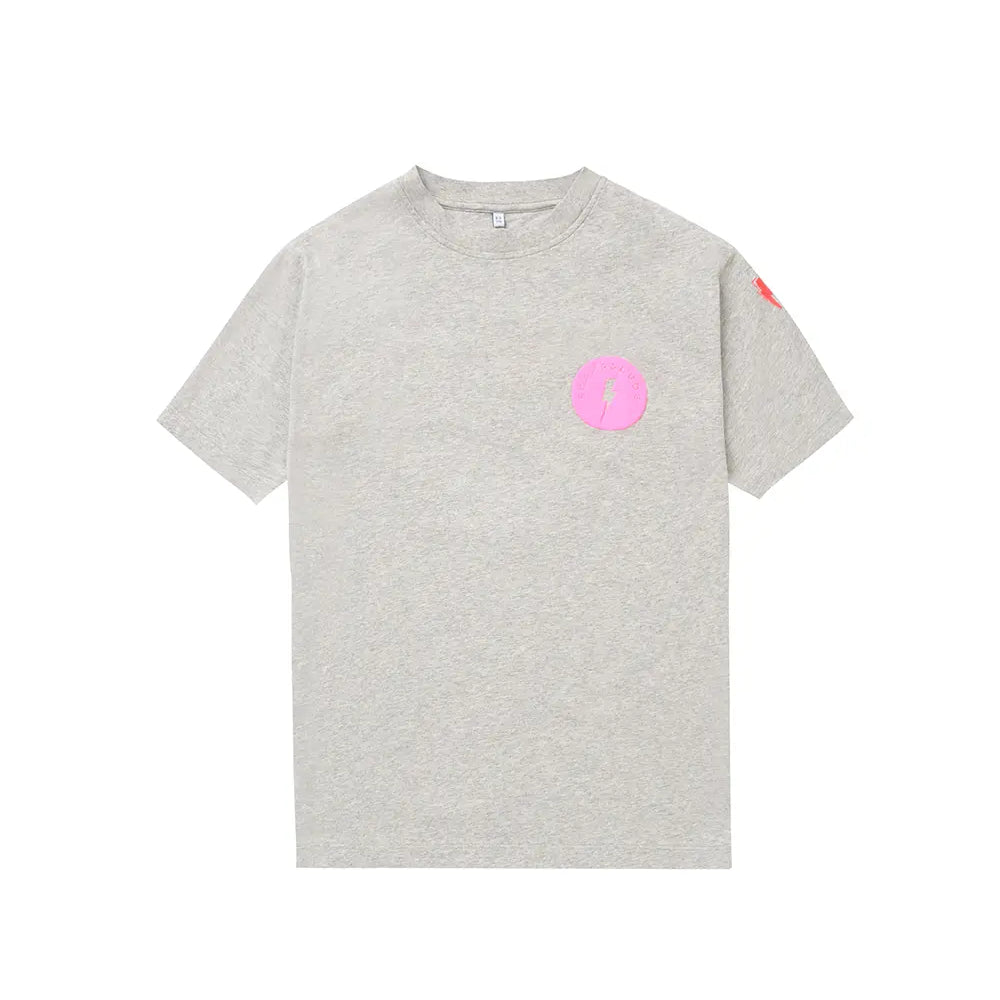 Kids Grey Marl Oversized Smiley Face T-Shirt Scamp & Dude