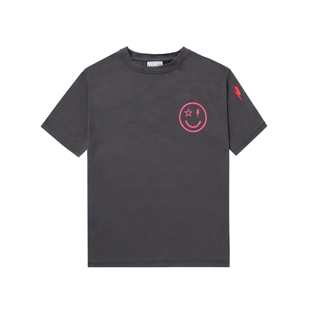 Kids Grey with Neon Pink Slogan T-Shirt Scamp & Dude