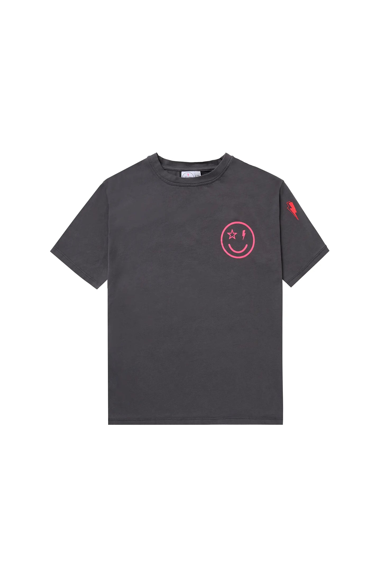 Kids Grey with Neon Pink Slogan T-Shirt Scamp & Dude
