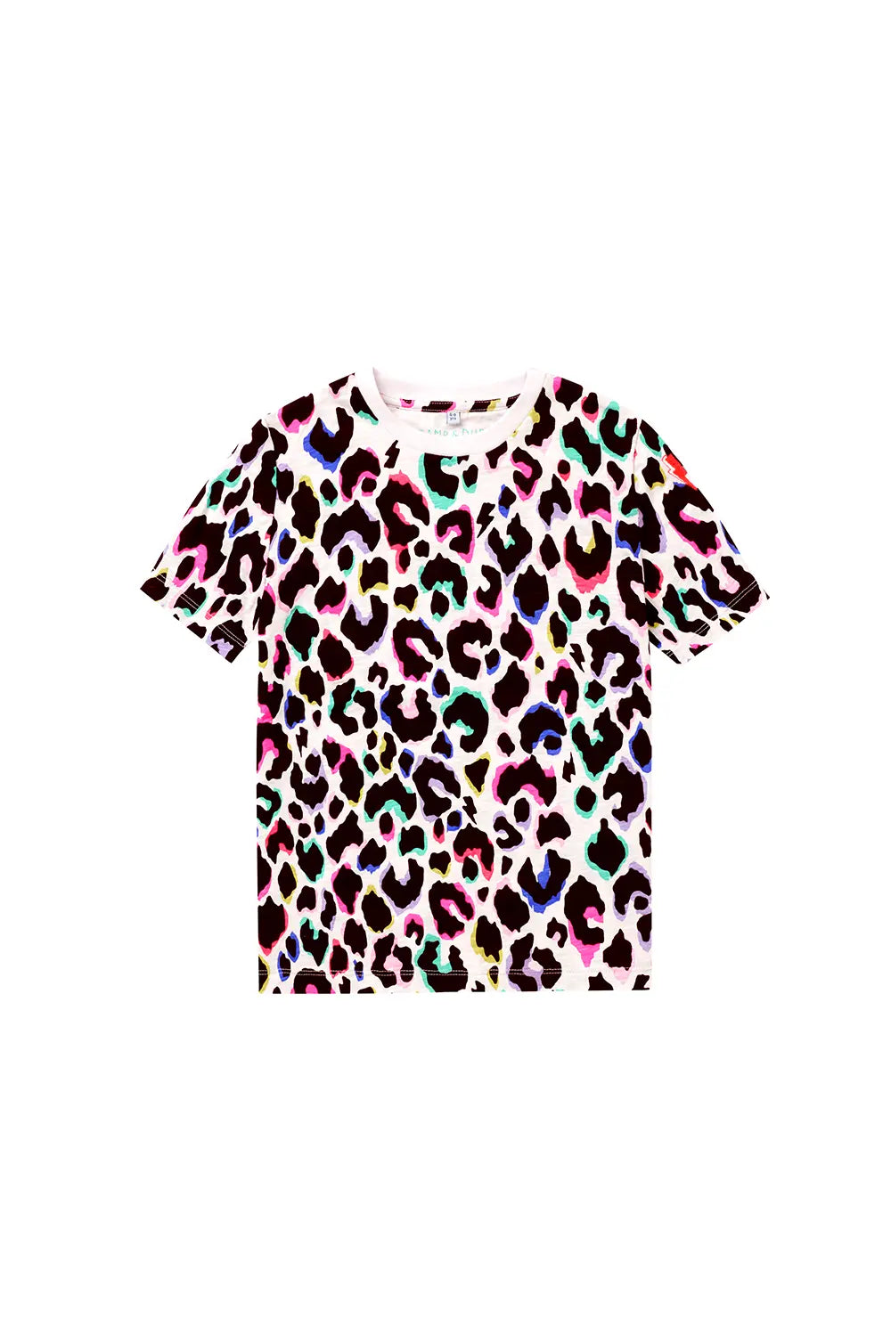 Kids Ivory with Rainbow Shadow Leopard Classic T-Shirt Scamp & Dude