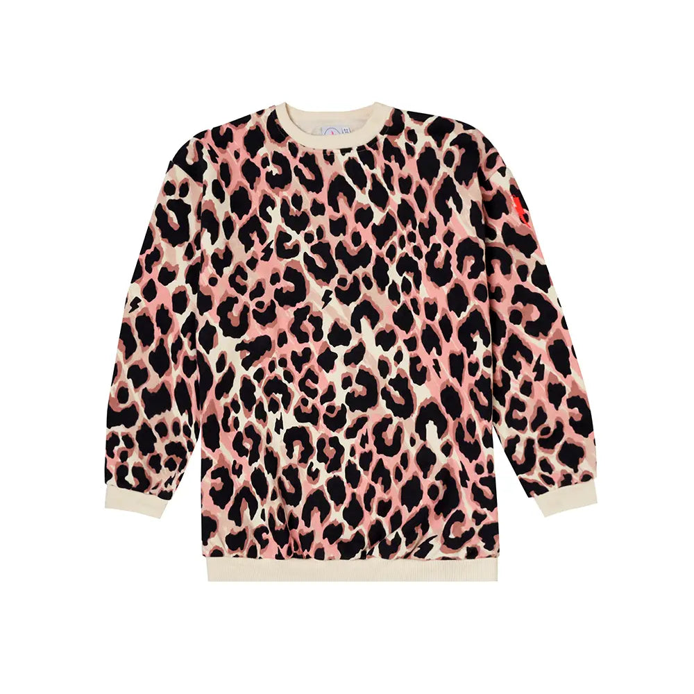 Kids Mixed Neutral with Black Shadow Leopard Relaxed Sweatshirt Scamp & Dude