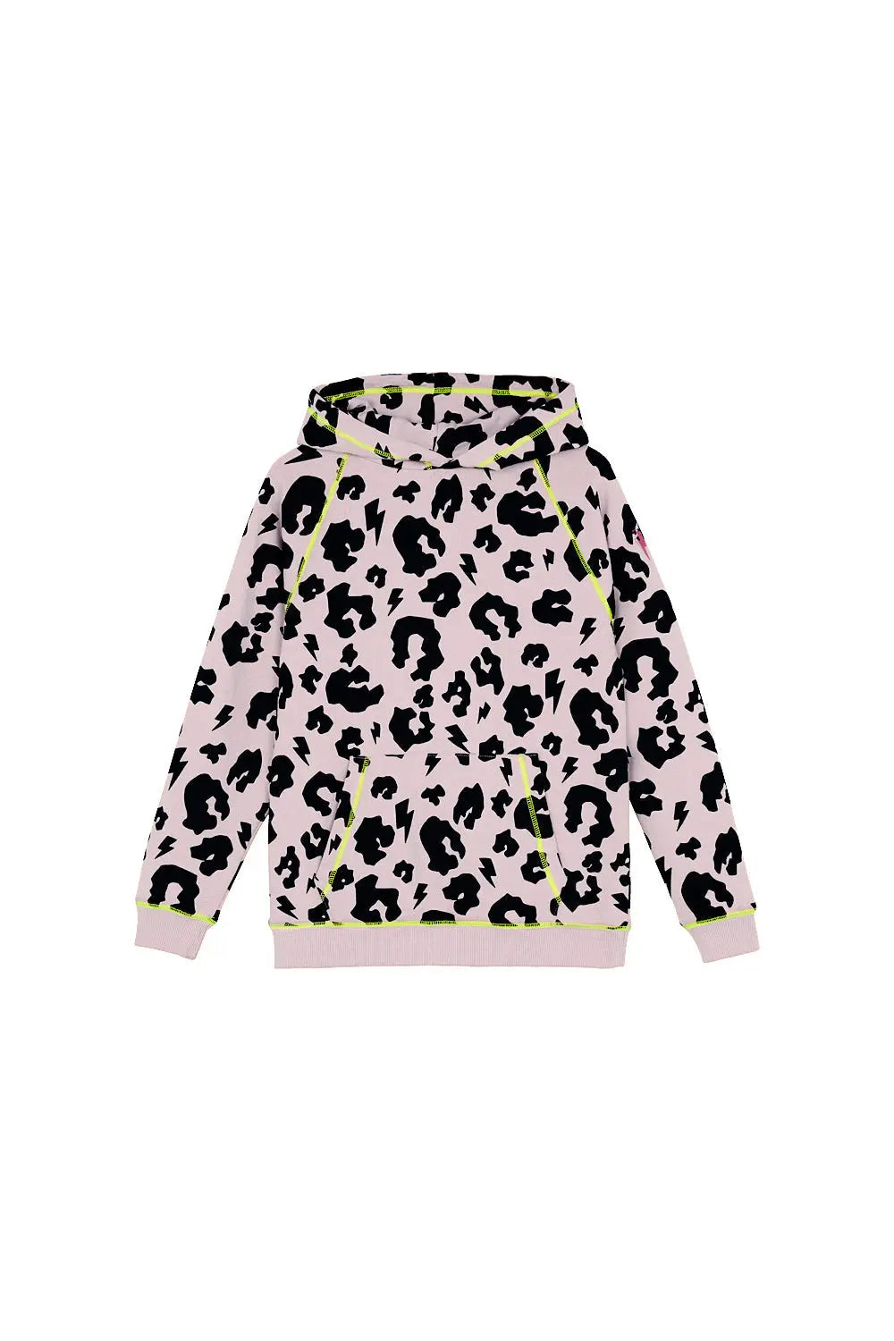 Kids Pale Peach with Black Leopard Oversized Hoodie Scamp & Dude