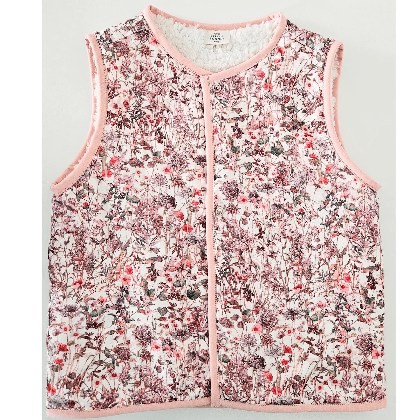 Kids Stylish Vest Pink Rosablomst Little Scandi baby