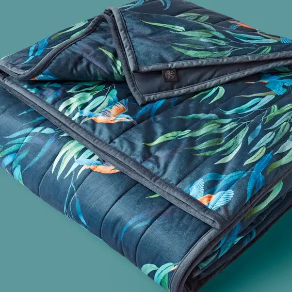 Kingfisher Peacock Bedspread Dunelm