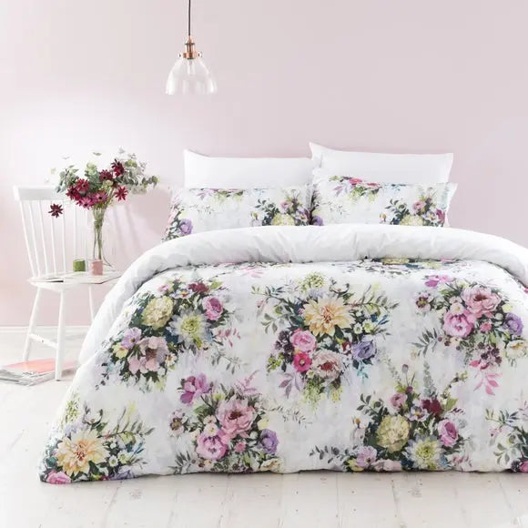 Kinsley Floral Cotton Duvet Cover and Pillowcase Set Dunelm