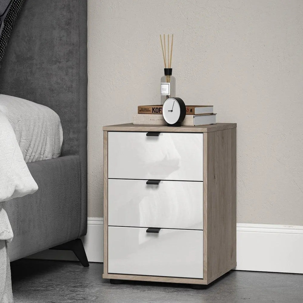 Kirkpatrick 3-Drawer Bedside - White Dreams
