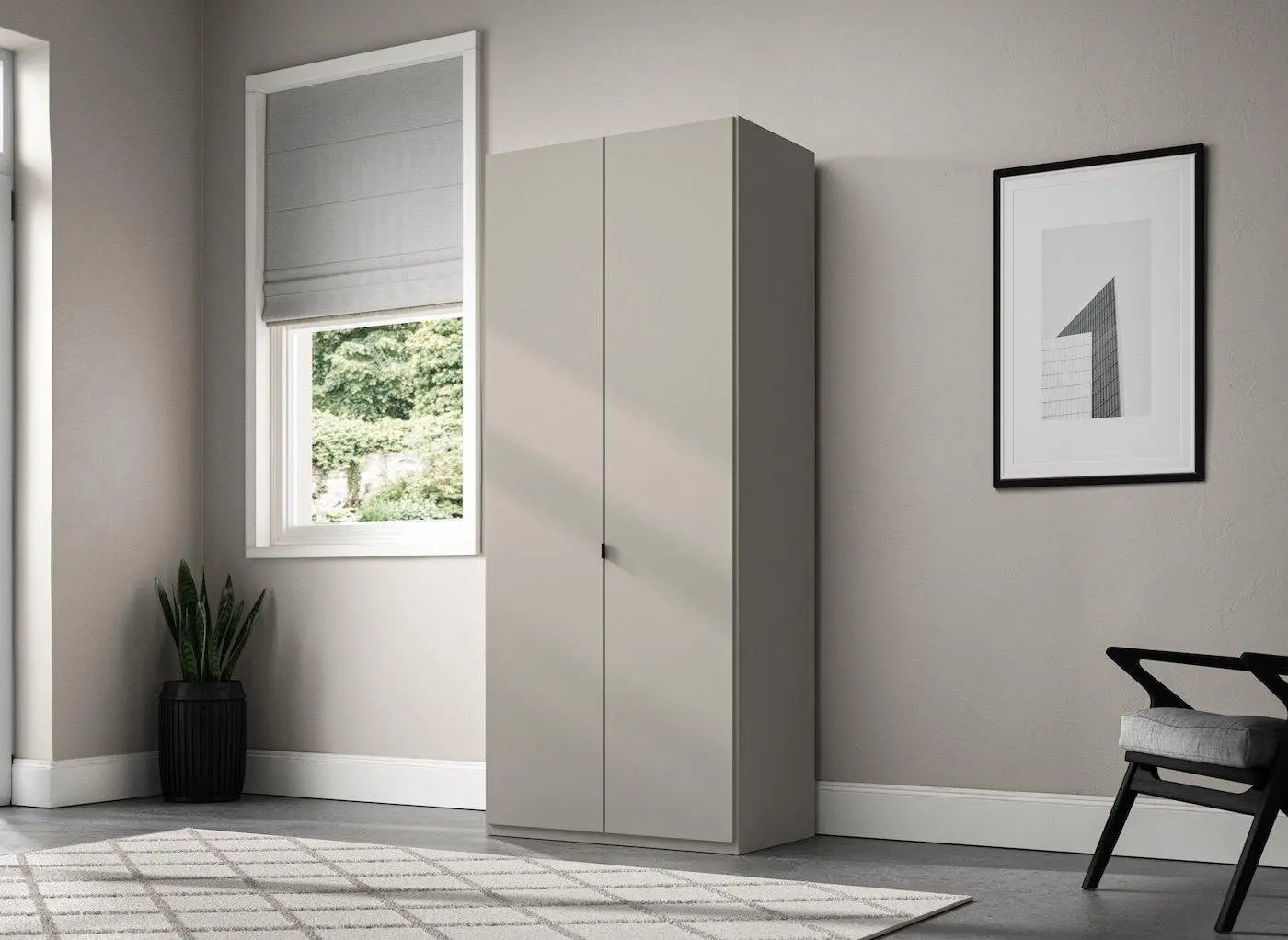 Kirkpatrick Wooden 2-Door Wardrobe - Beige Dreams