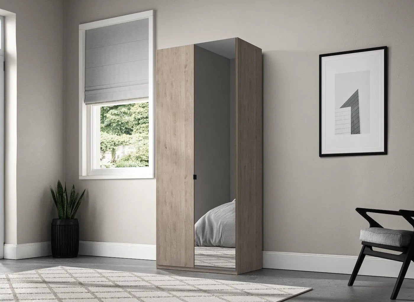 Kirkpatrick Wooden 2-Door Wardrobe - Brown Dreams
