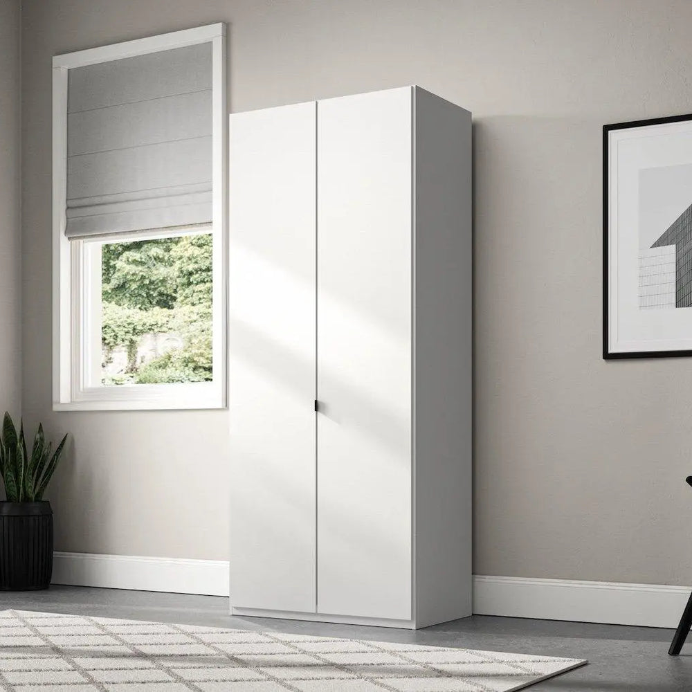 Kirkpatrick Wooden 2-Door Wardrobe - White Dreams
