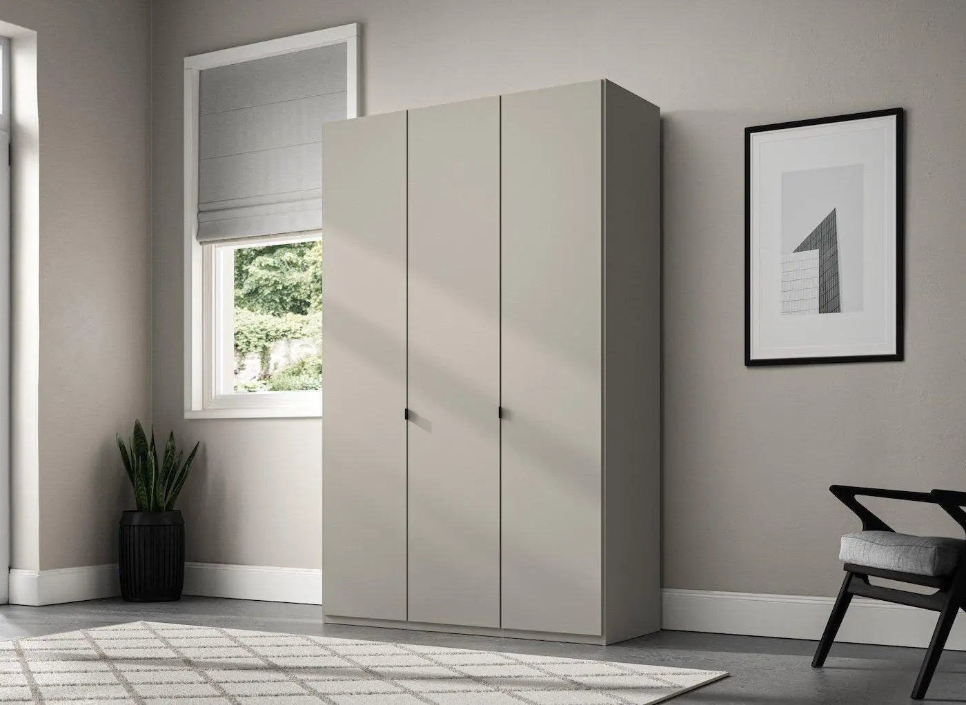 Kirkpatrick Wooden 3-Door Wardrobe - Beige Dreams