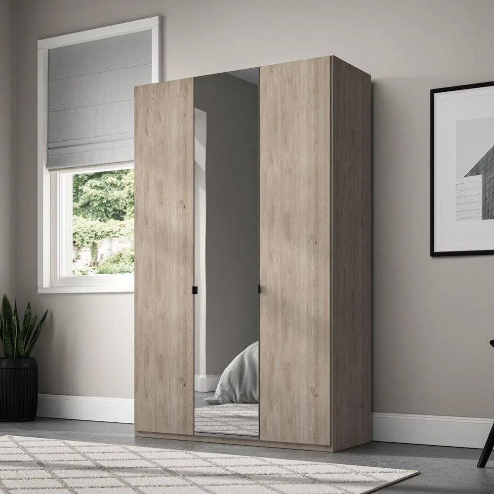 Kirkpatrick Wooden 3-Door Wardrobe - Brown Dreams