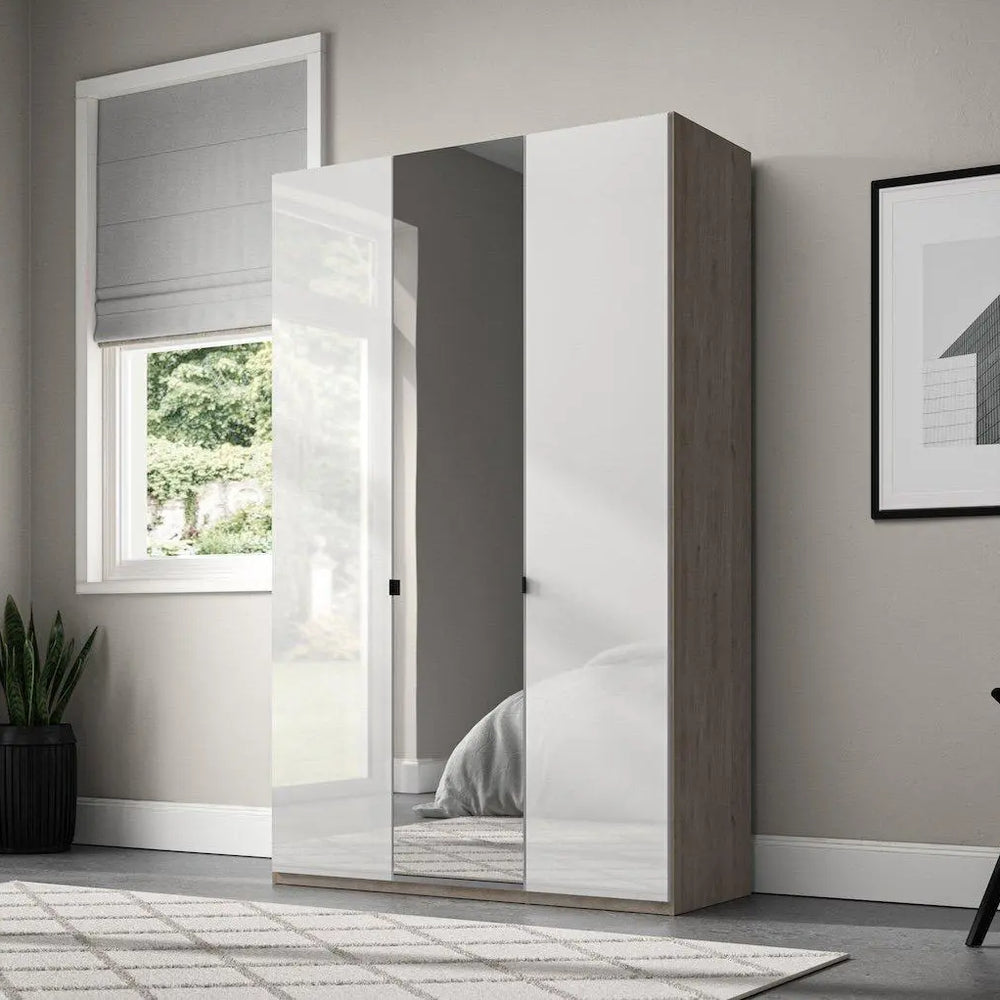 Kirkpatrick Wooden 3-Door Wardrobe - White Dreams